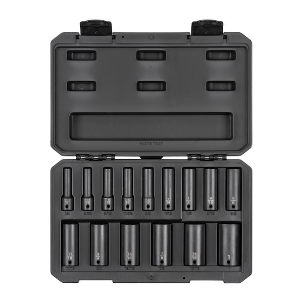Tekton 3/8 Inch Drive Deep 12-Point Impact Socket Set, 15-Piece (1/4 - 1 in.) SID91305 - main